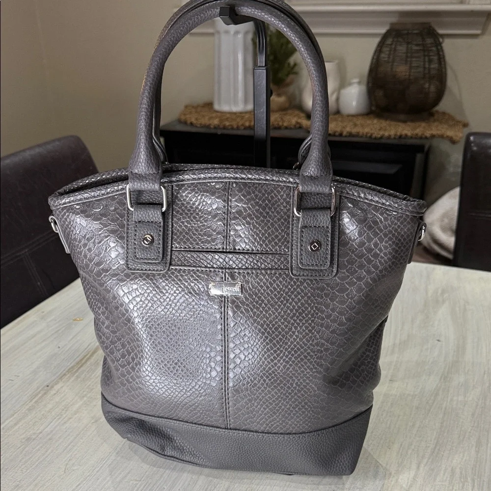 Thirty-One Gray Textured Tote/Crossbody Bag